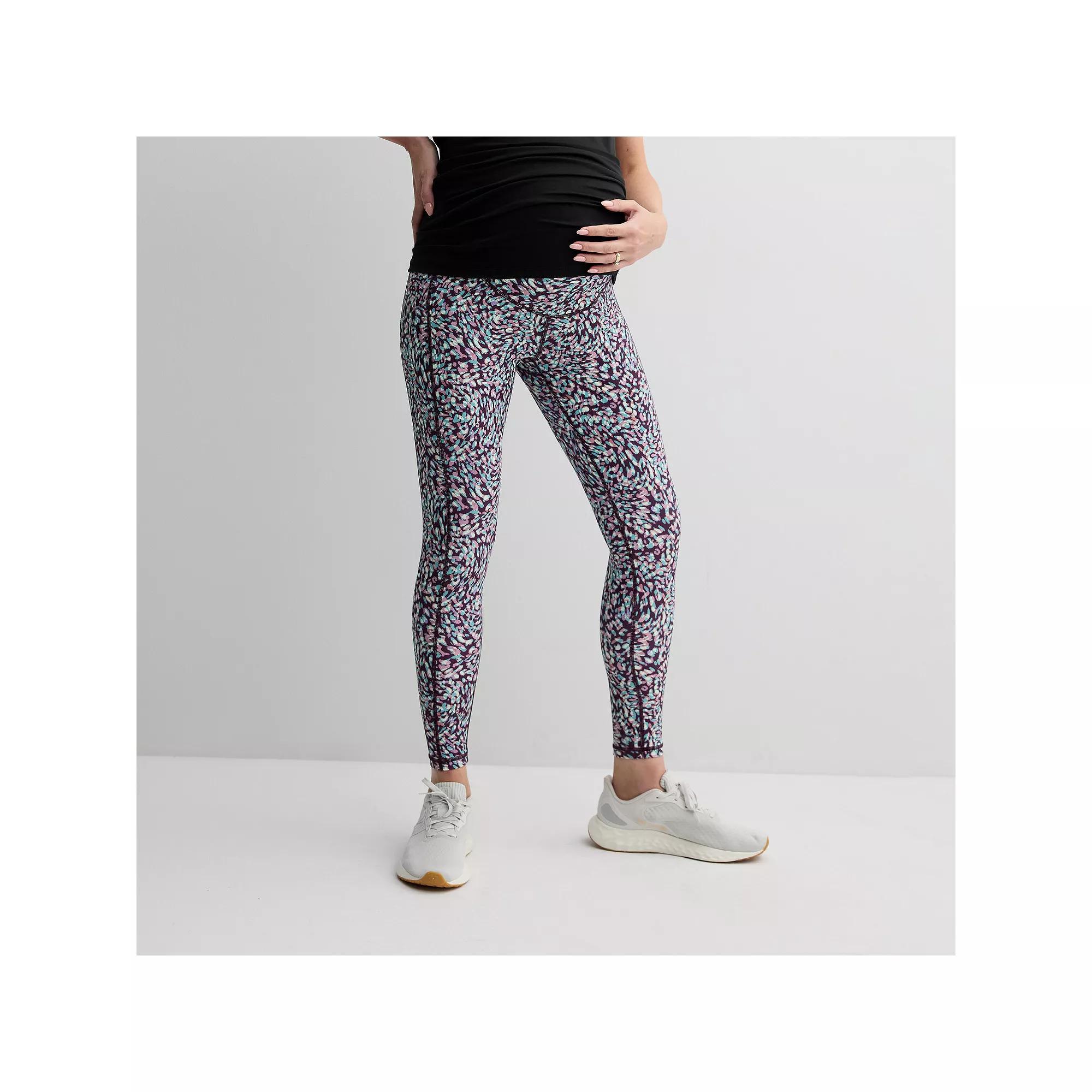 Maternity Tek Gear® Ultrastretch 7/8 Leggings, Women's, Size: Small, Purple Spotted Product Image