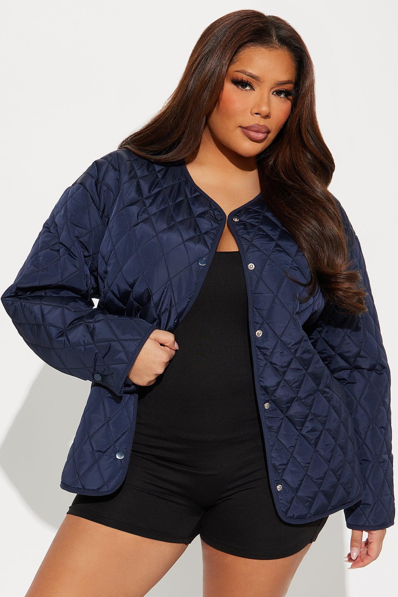 Mountain Highs Quilted Lightweight Jacket - Navy Female Product Image