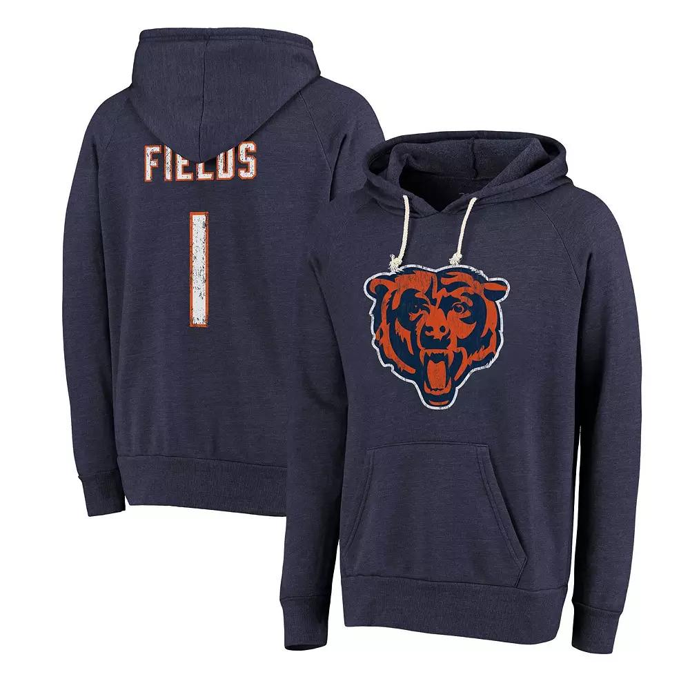 Men's Majestic Threads Justin Fields Navy Chicago Bears, Size: Large, Blue Product Image