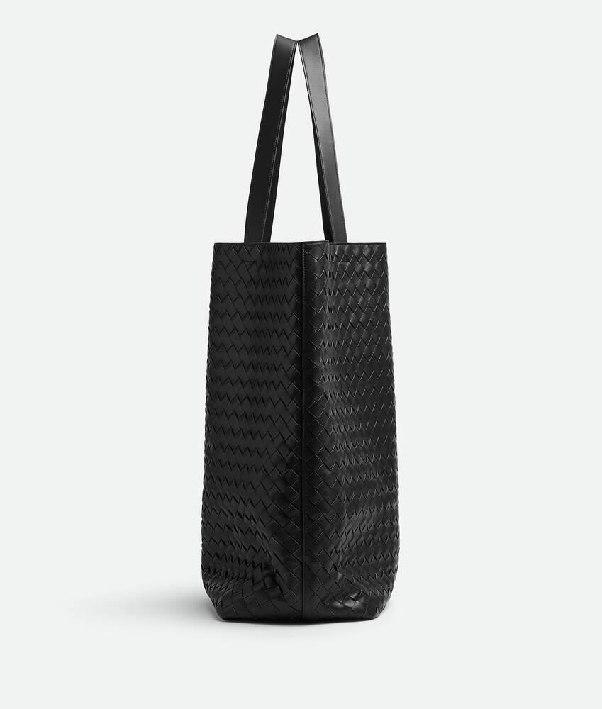Men's Large Intrecciato North-South Tote in Black Product Image