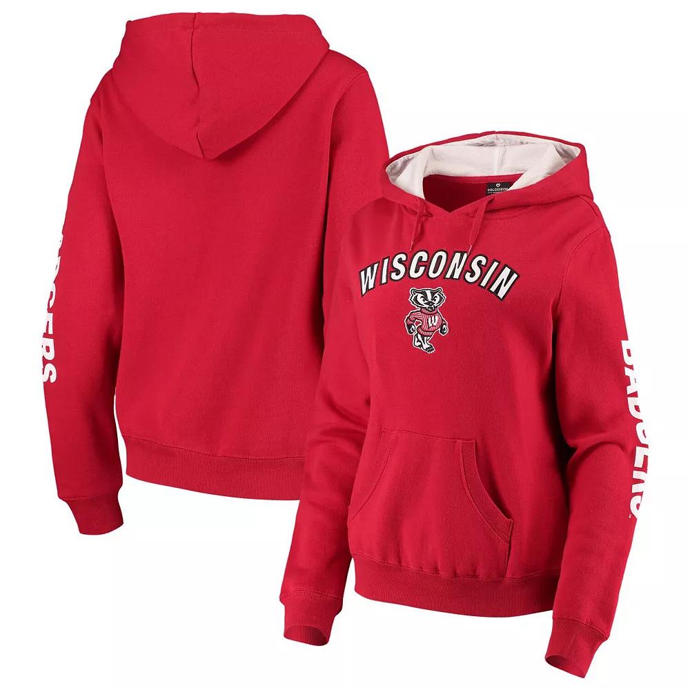 Women's Colosseum Red Wisconsin Badgers Loud and Proud Pullover Hoodie, Size: 2XL Product Image