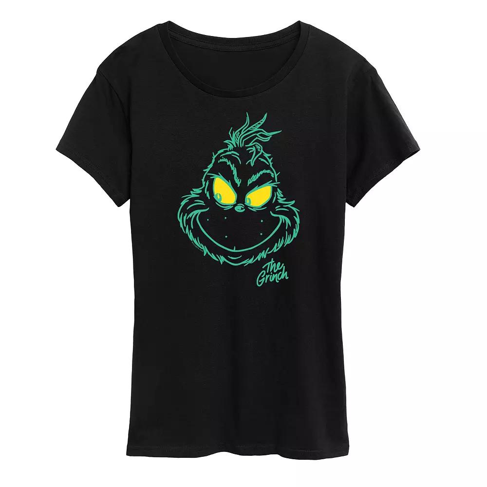 Women's Dr. Seuss The Grinch Face Graphic Tee, Girl's,  Product Image