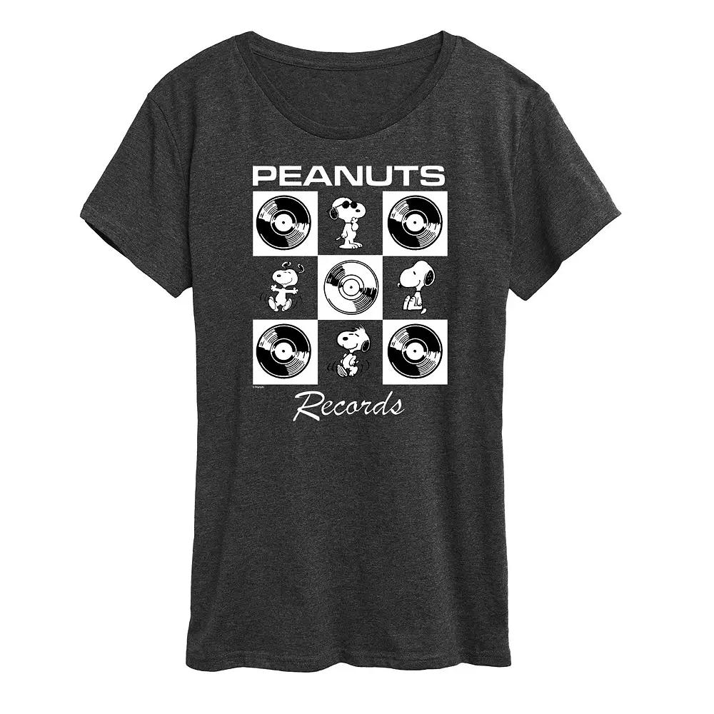 Women's Peanuts Snoopy Vinyl Grid Graphic Tee,  Product Image