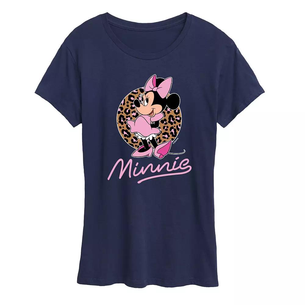 Disney's Minnie Mouse Women's Leopard Print Graphic Tee, Girl's,  Product Image