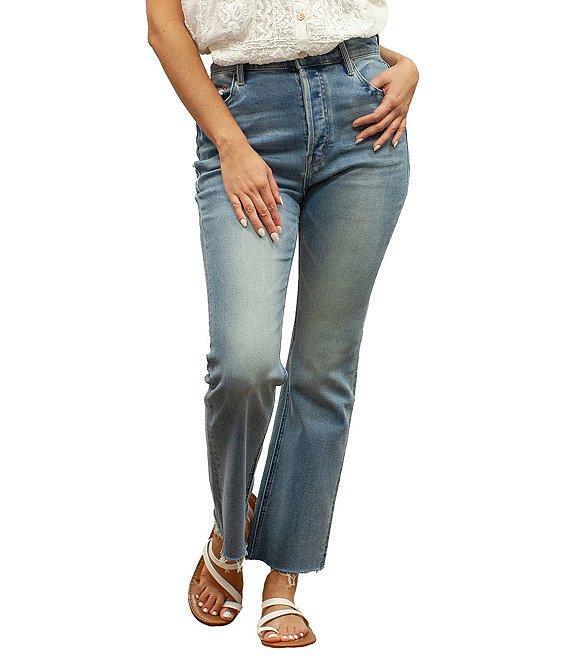 Karyn Seo Drea Floral Embroidered Pockets Ankle Denim Jeans Product Image