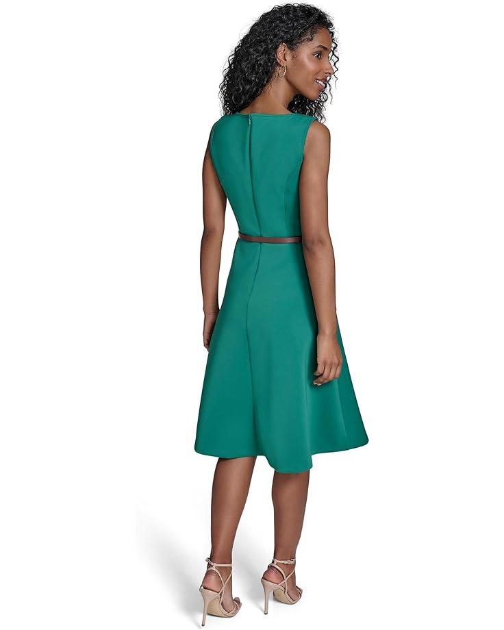 Printed Scuba Crepe Belted Midi Product Image