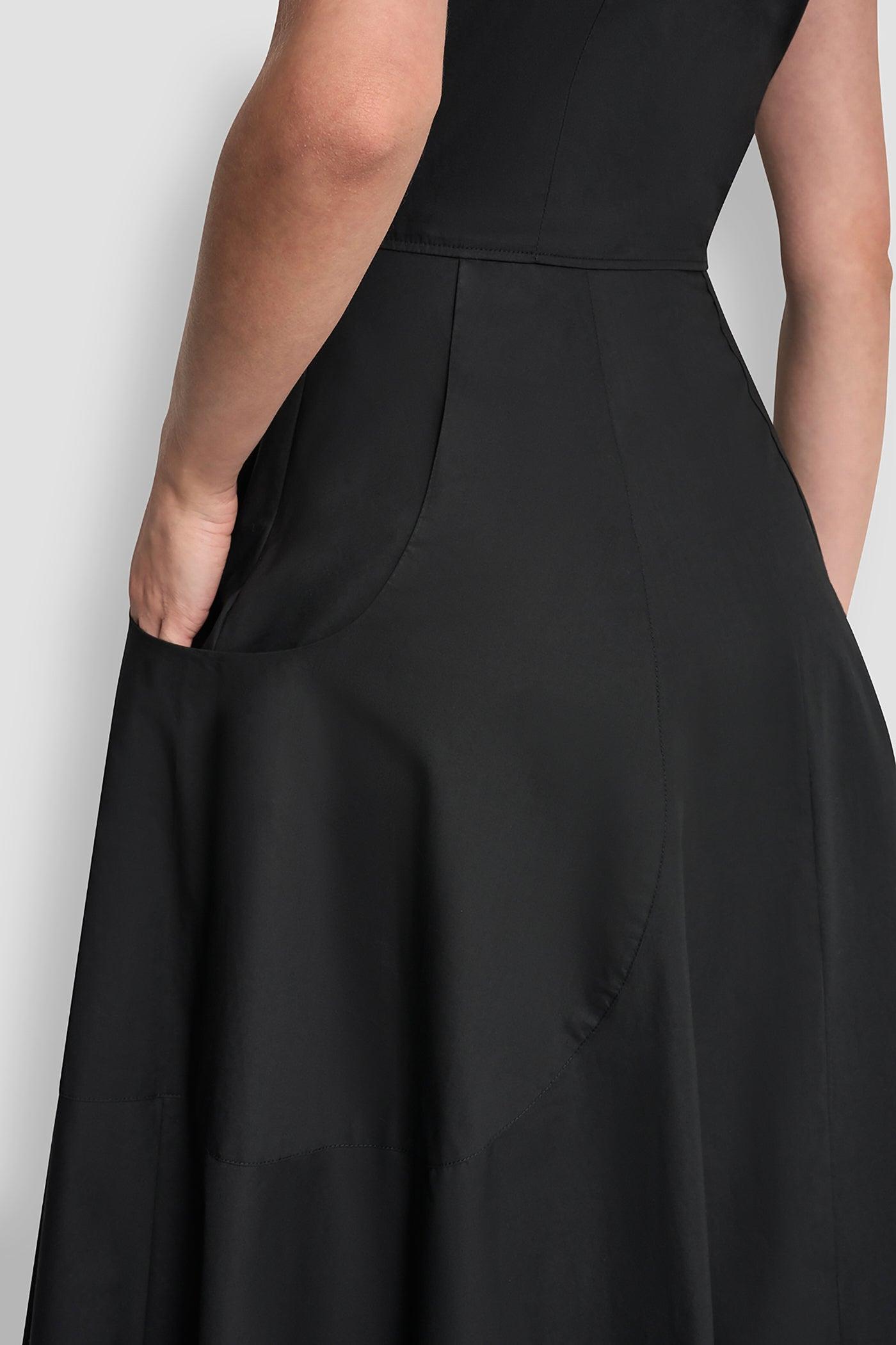 POPLIN V-NECK MIDI DRESS Product Image