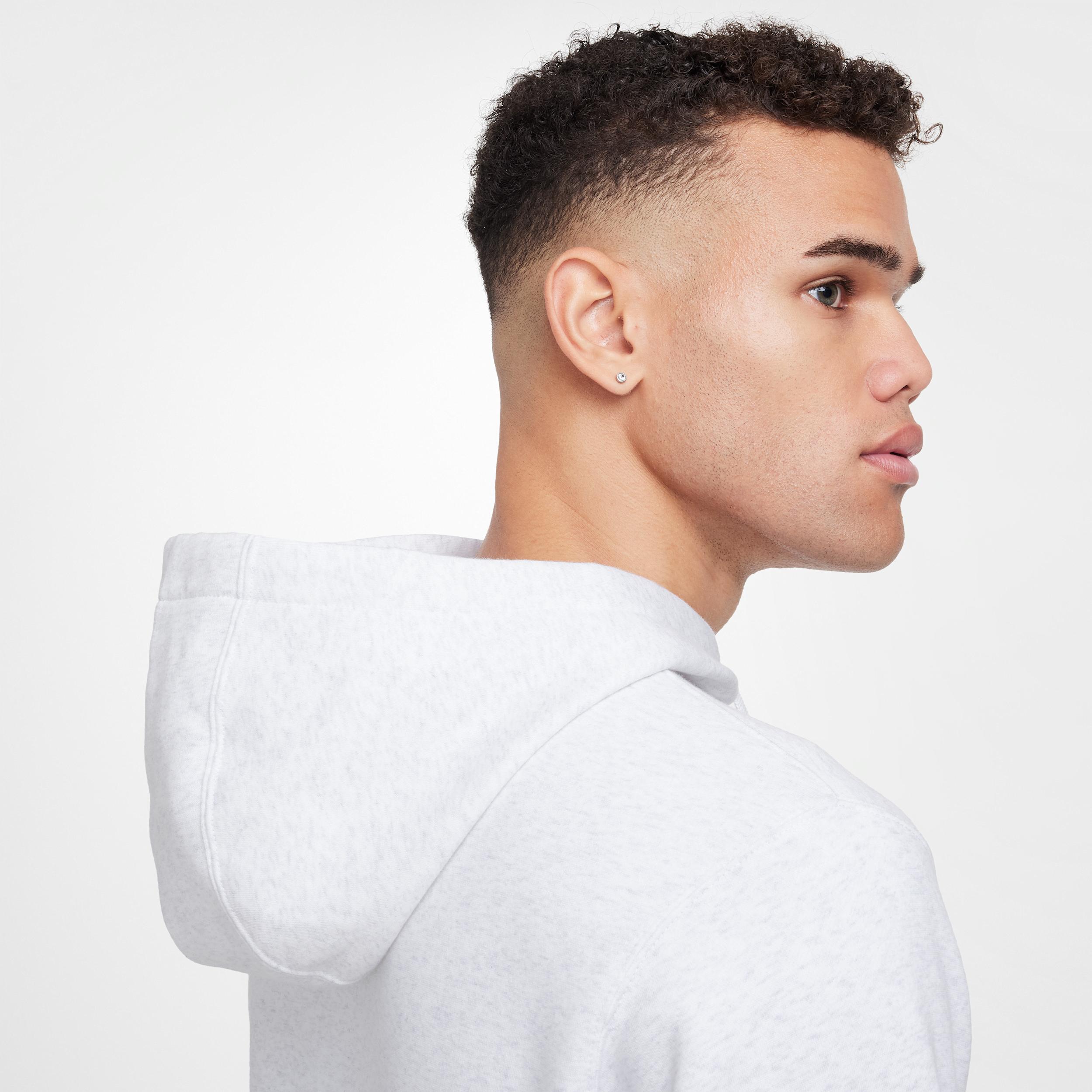 Nike Mens Nike NSW Club Pullover Hoodie BB SEGA - Mens Birch Heather/Red Product Image