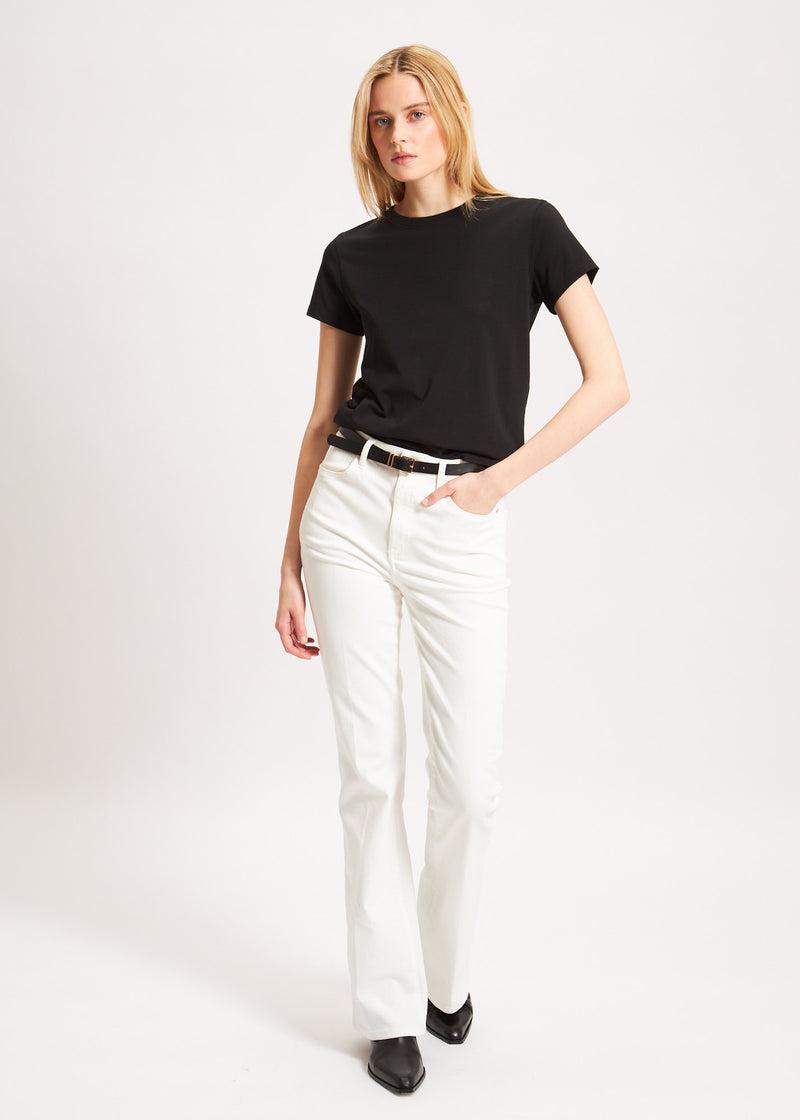 Patrick Assaraf Women's PIMA COTTON STRETCH SLIM T-SHIRT Product Image