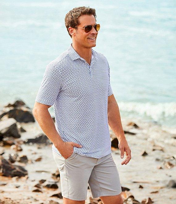 Caribbean Big & Tall Toucan Print Performance Stretch Short Sleeve Polo Shirt Product Image