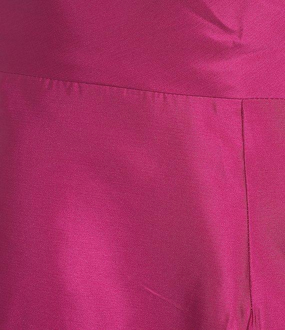 Kay Unger Taffeta Beaded Floral Placement Print One Shoulder Neck Sleeveless Column Gown Product Image