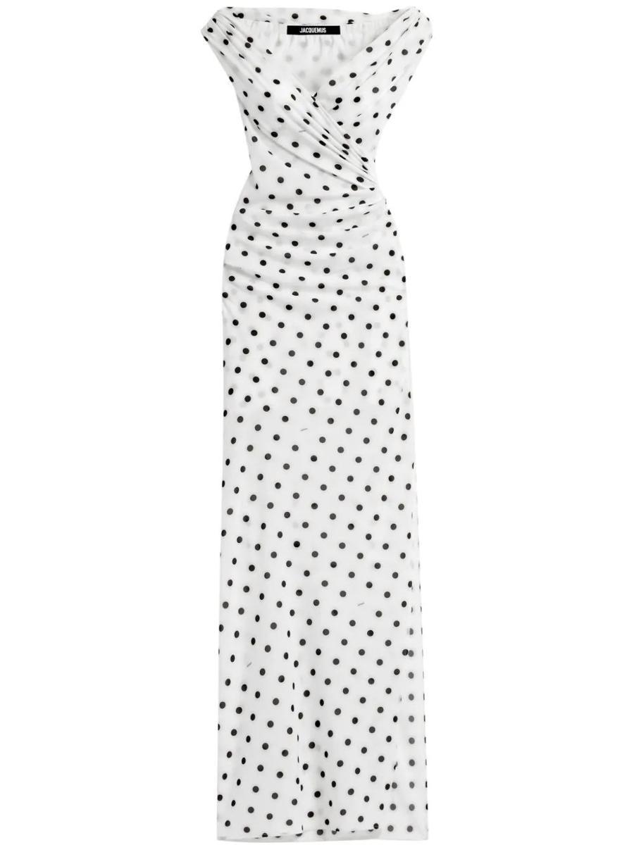 JACQUEMUS Women Rita Pois Long Dress In White Product Image