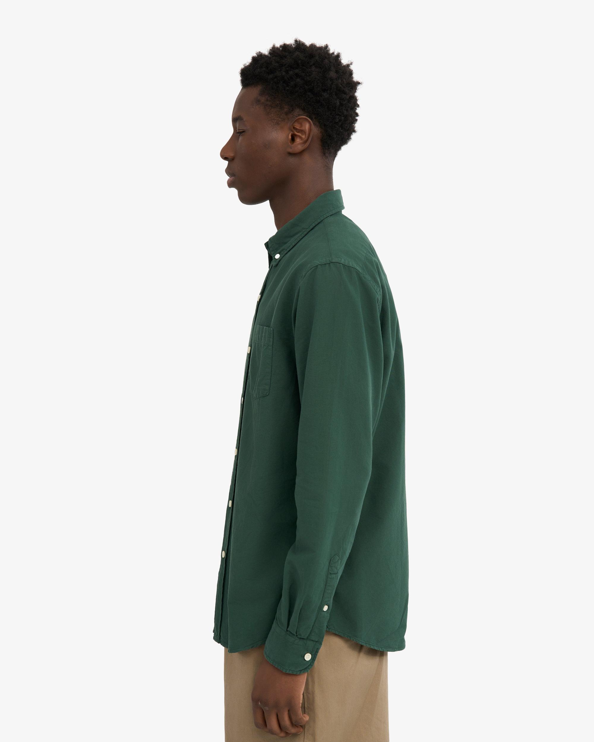 Organic Button Down Shirt - Hunter Green Product Image