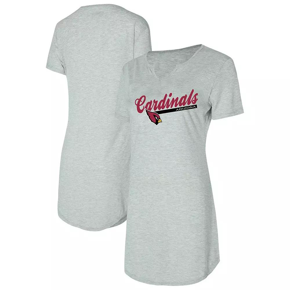 Women's Concepts Sport Gray Arizona Cardinals Petition Knit Nightshirt,  Product Image