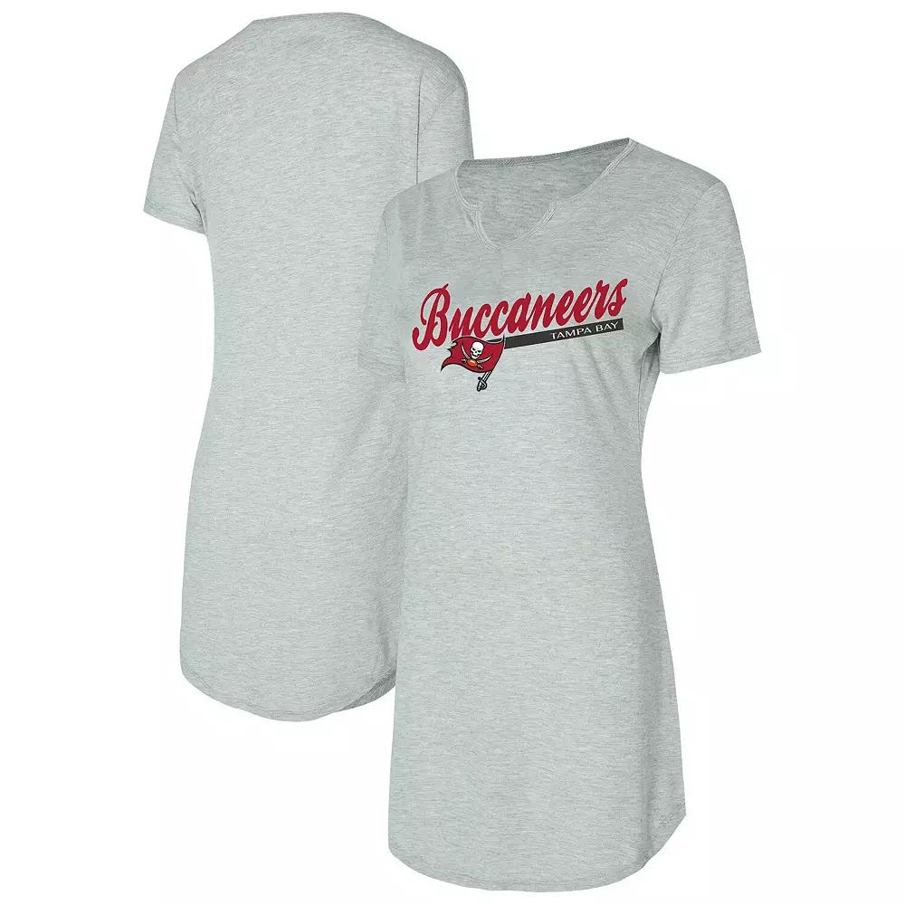 Women's Concepts Sport Gray Tampa Bay Buccaneers Petition Knit Nightshirt, Size: Small, Grey Product Image