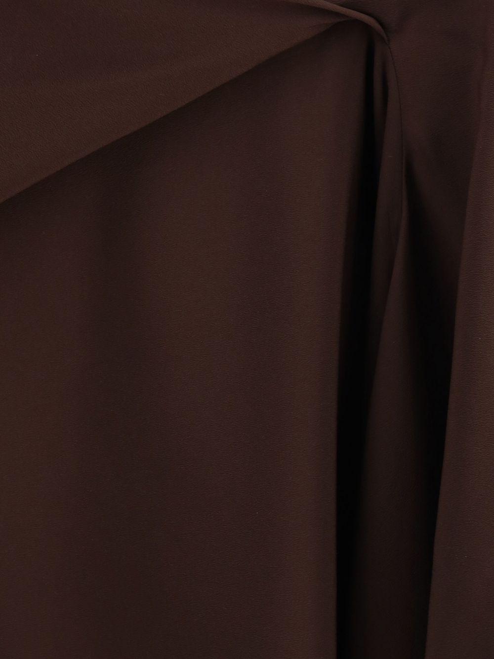 RICK OWENS One-shoulder Draped Dress In Brown Product Image