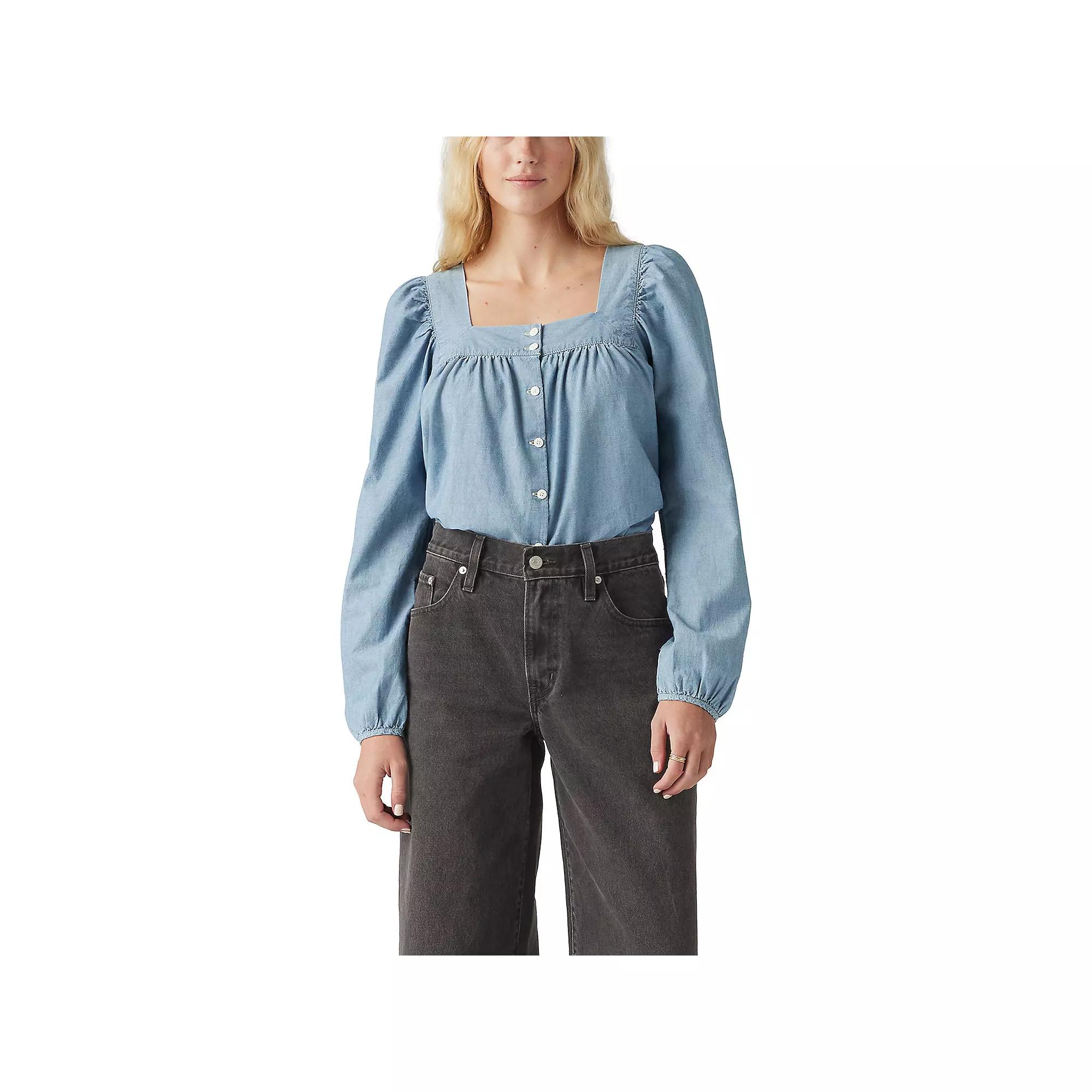 Women's Levi's® Amber Long Sleeve Blouse, Size: Large, Bright Mid Grey Product Image