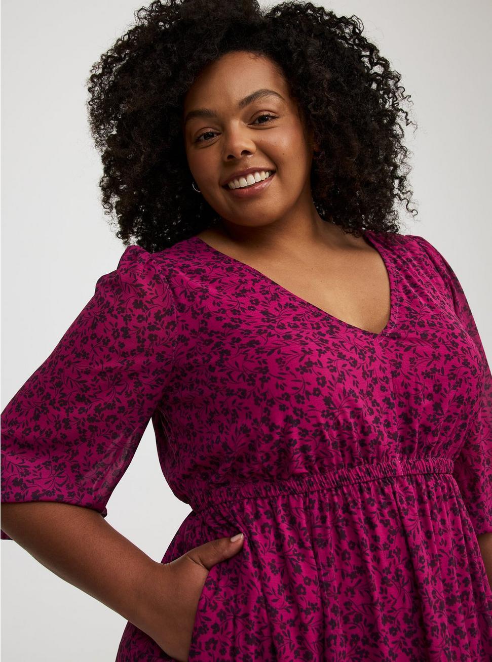 Mini Chiffon Tiered Babydoll Dress Product Image