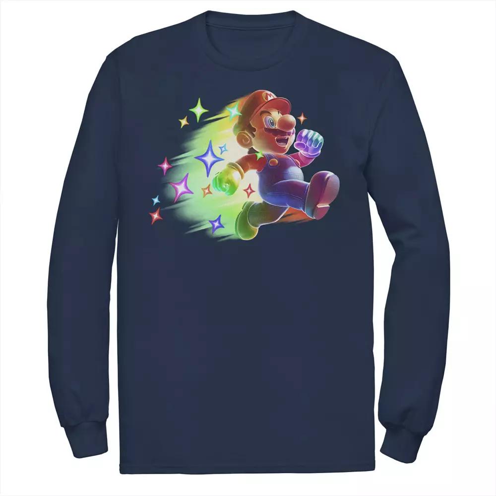 Big & Tall Nintendo Super Mario Bros Rainbow Run Long Sleeve, Men's,  Product Image