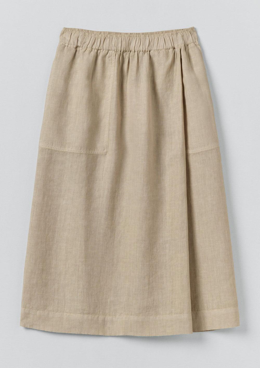 Garment Dyed Linen Wrap Skirt | Sand Product Image