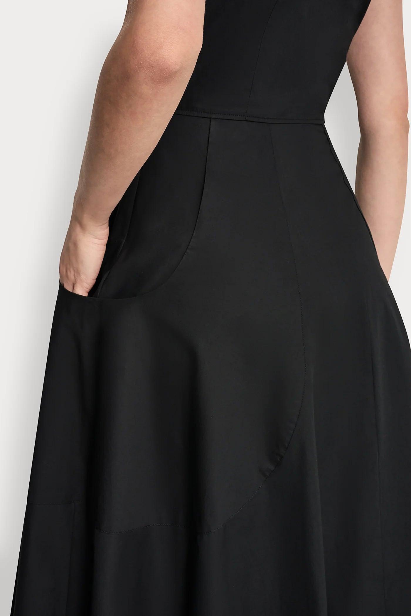 POPLIN V-NECK MIDI DRESS Product Image