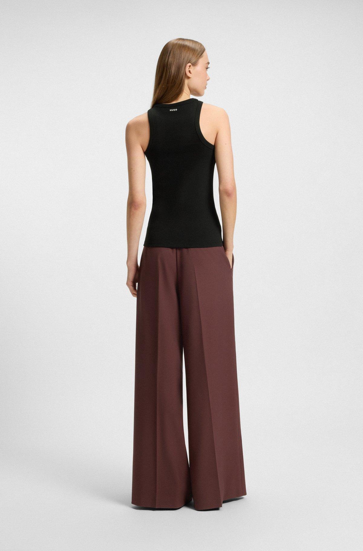 HUGO - Slim-fit pants in a stretch-cotton - Black Product Image