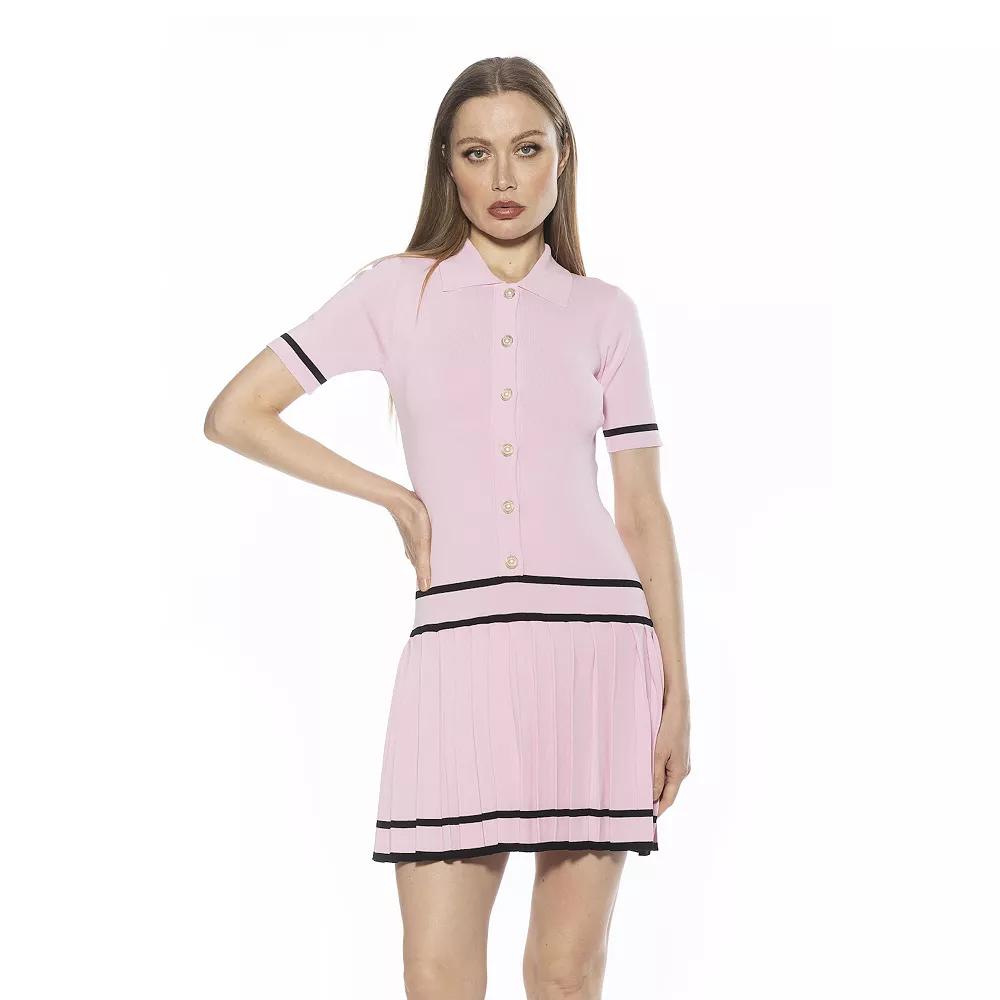 Women's ALEXIA ADMOR Lucinda Collared Short Sleeve Tennis Dress,  Product Image