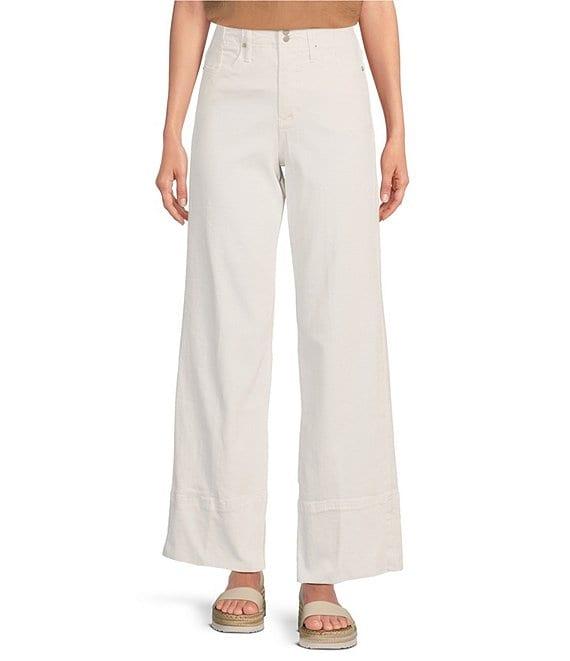 Dear John Holly Stretch Denim High Rise Double Button Wide Leg Jeans Product Image