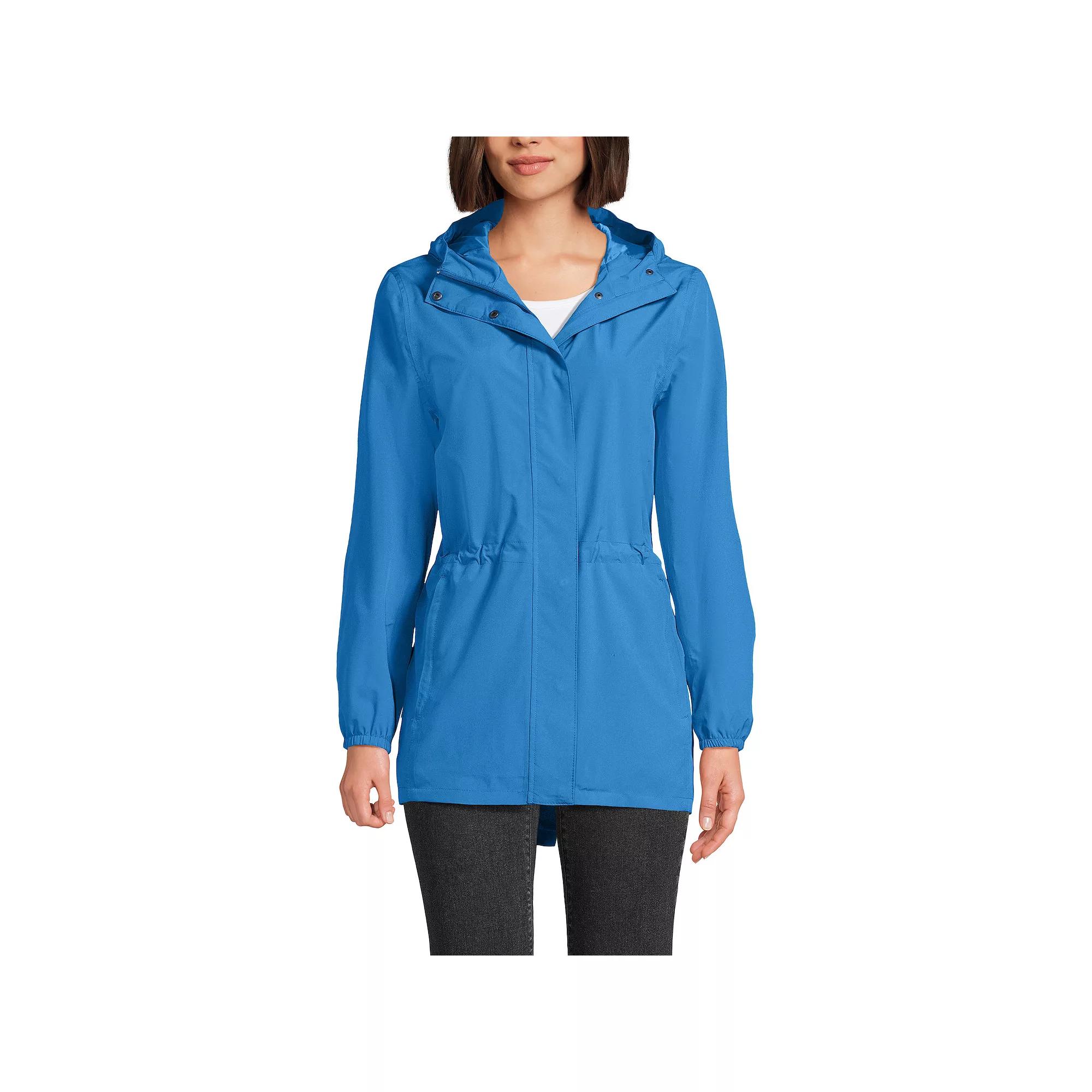 Petite Lands' End Hooded Packable Raincoat, Women's,  Product Image