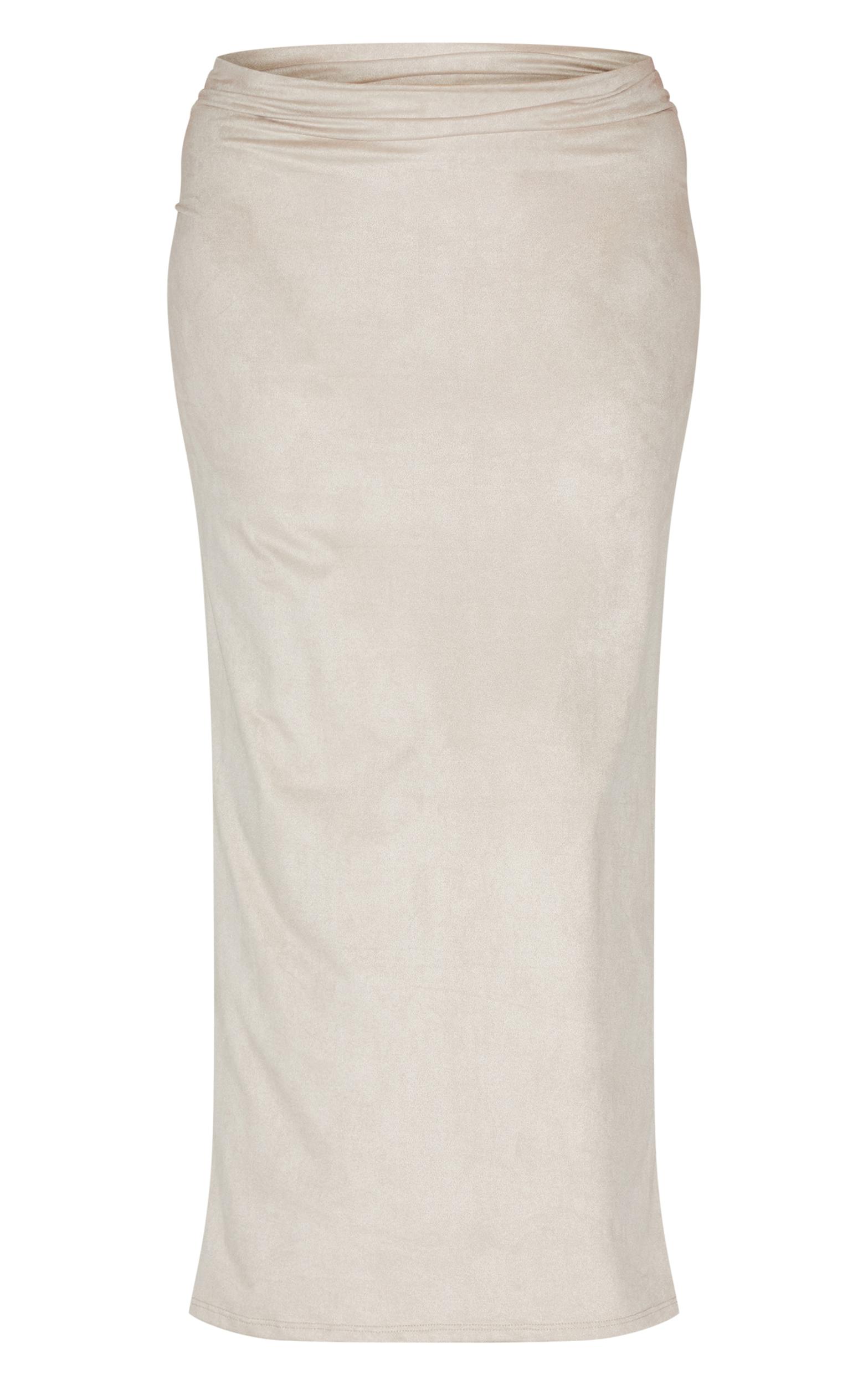 Plus Stone Faux Suede Maxi Skirt Product Image