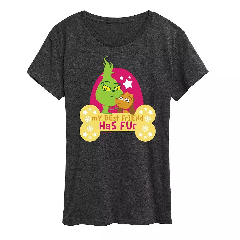 Women's Dr. Seuss Little Grinch Best Friend Has Fur Graphic Tee, Girl's,  Product Image