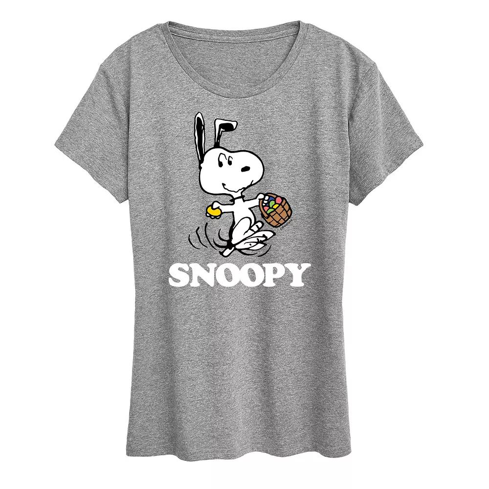 Women's Peanuts Snoopy Easter Basket Graphic Tee,  Product Image