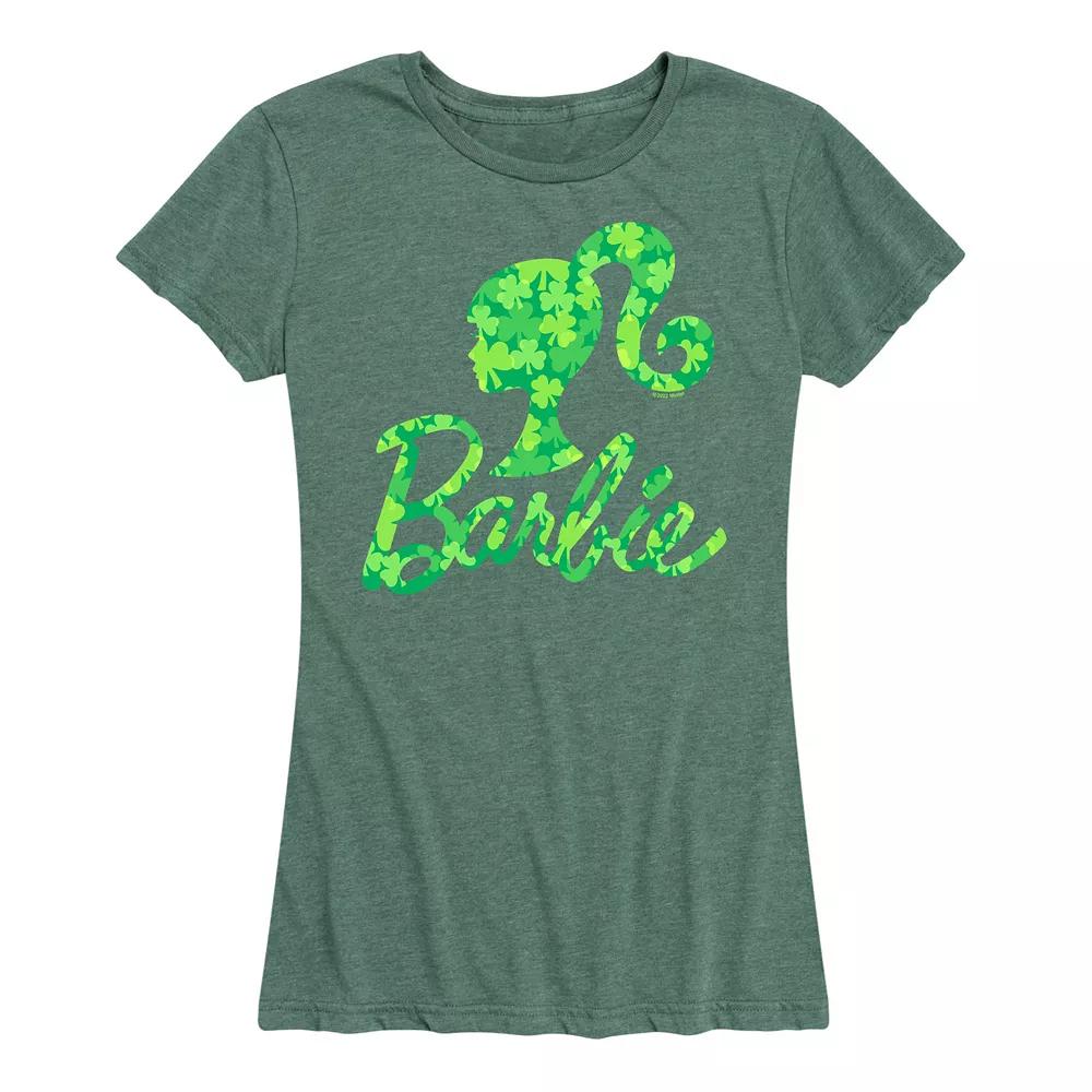 Women's Barbie® Logo Shamrock Pattern Graphic Tee,  Product Image