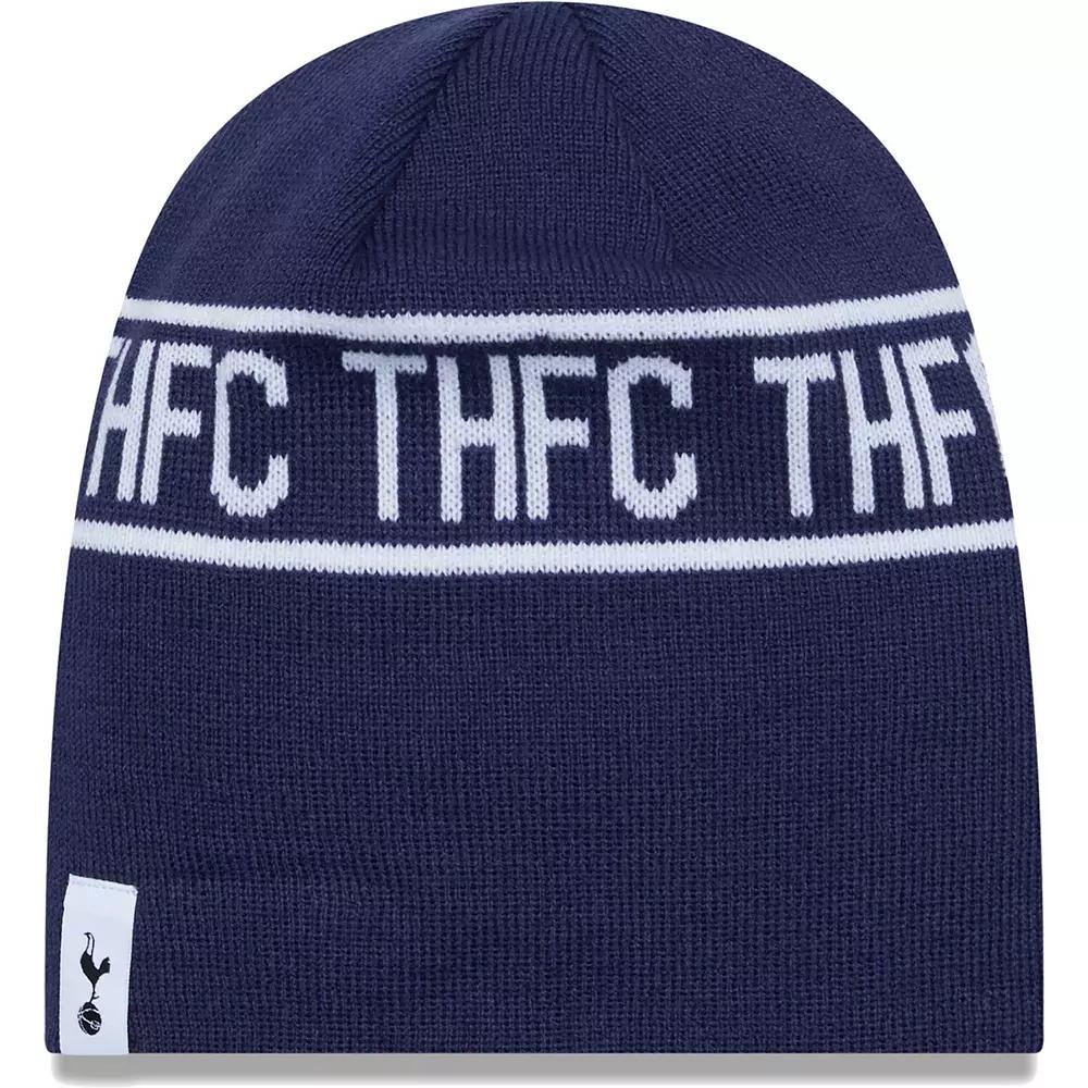 Men's New Era Navy Tottenham Hotspur Wordmark Skull Knit Hat, Tot Blue Product Image