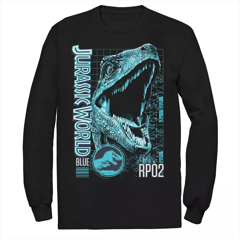Men's Jurassic World Two Blue Face Tech Schematic Tee,  Product Image
