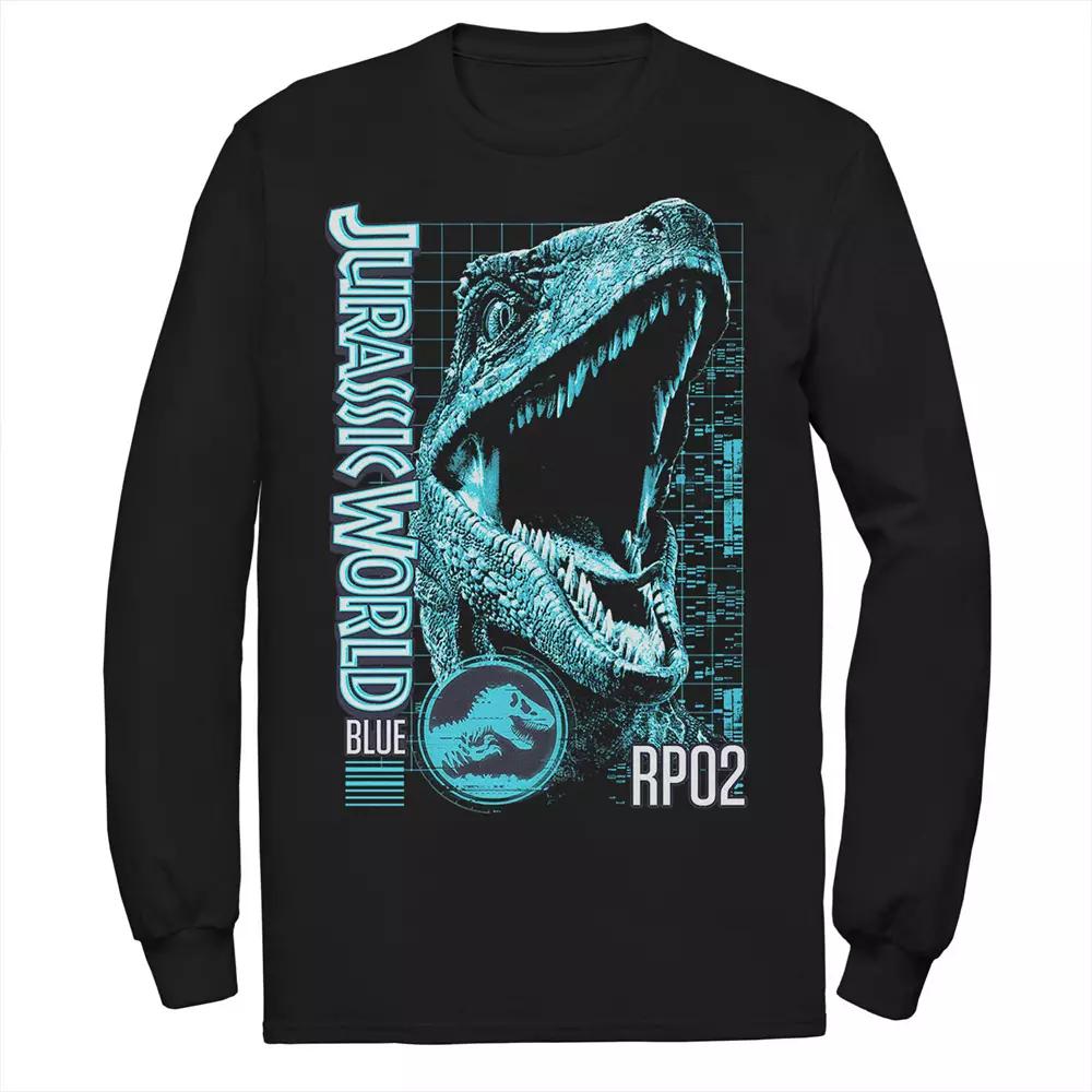 Men's Jurassic World Two Blue Face Tech Schematic Tee,  Product Image