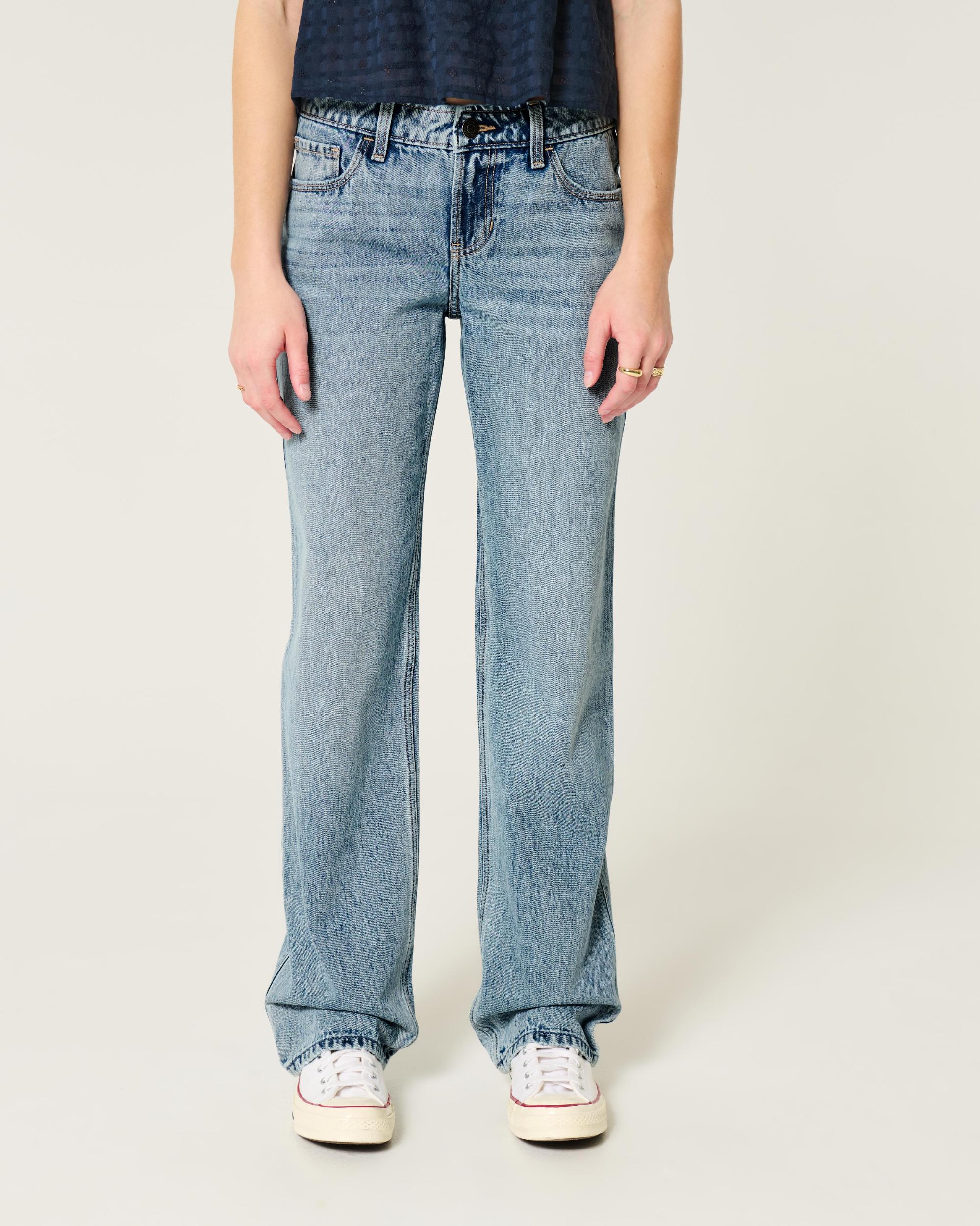 Low-Rise Medium Wash Loose Jeans Product Image