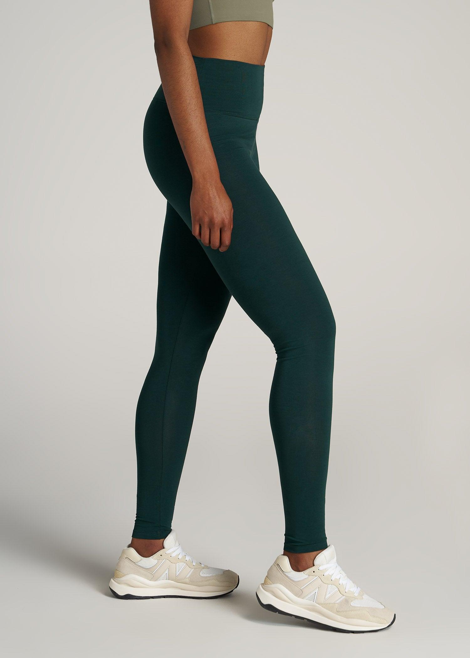 Cotton Leggings for Tall Women in Emerald Female Product Image
