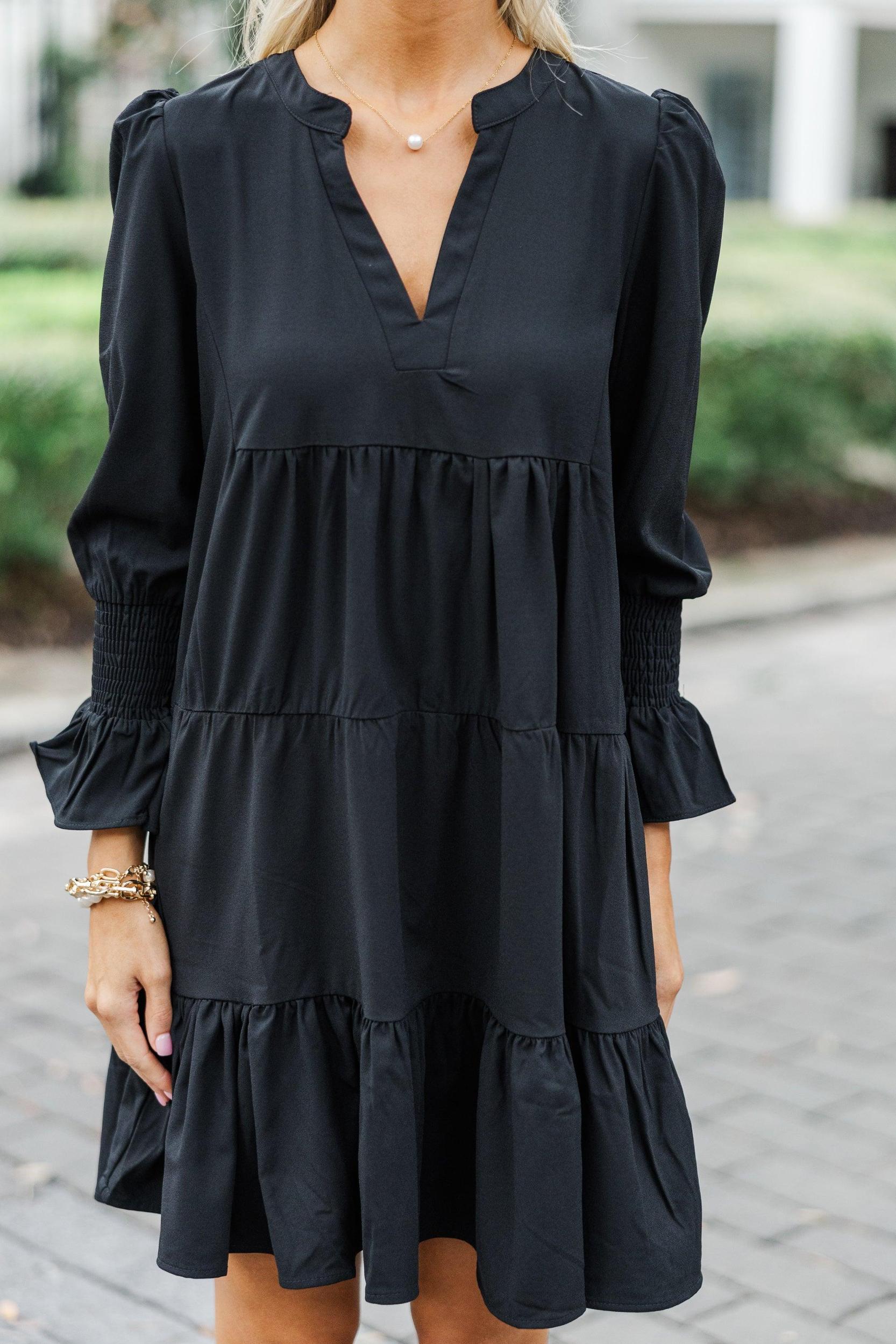 In Your Happy Place Black Dress Female Product Image