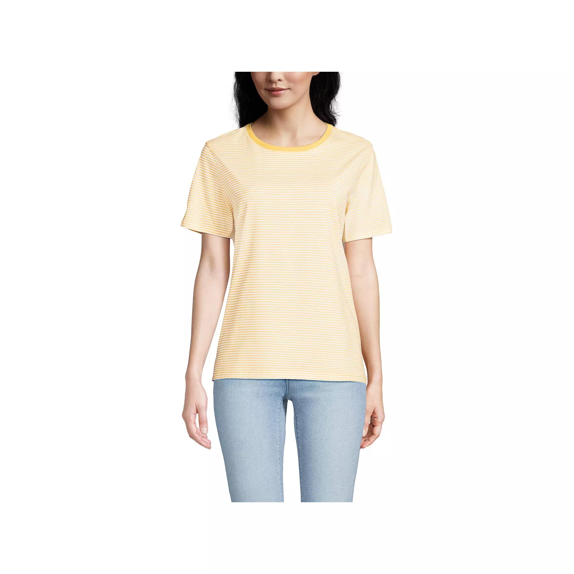 Petite Lands' End Relaxed-Fit Supima Cotton Crewneck Tee, Women's,  Product Image