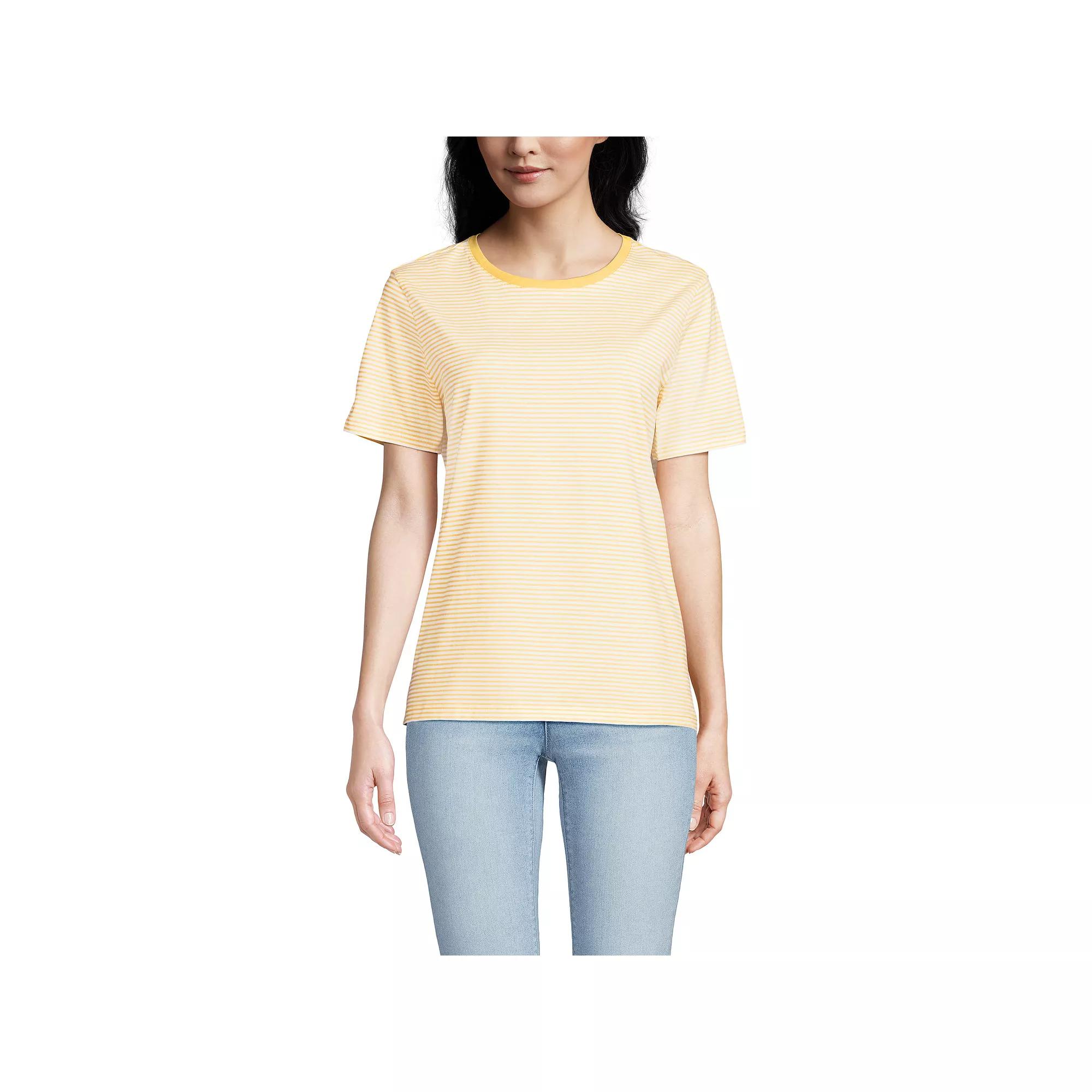 Petite Lands' End Relaxed-Fit Supima Cotton Crewneck Tee, Women's,  Product Image