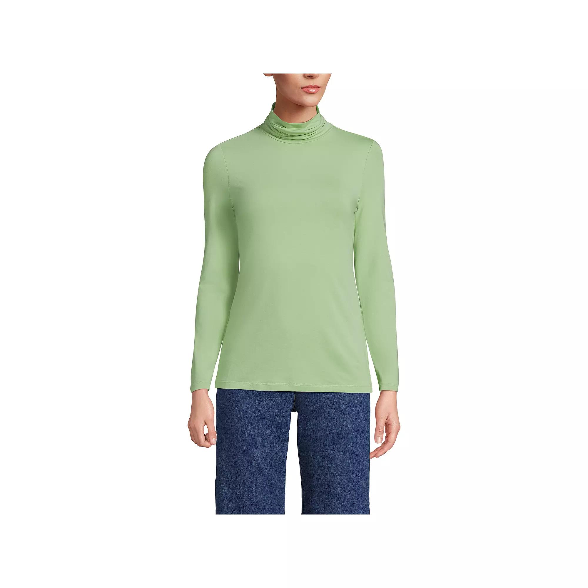 Women's Lands' End Lightweight Fitted Turtleneck,  Product Image