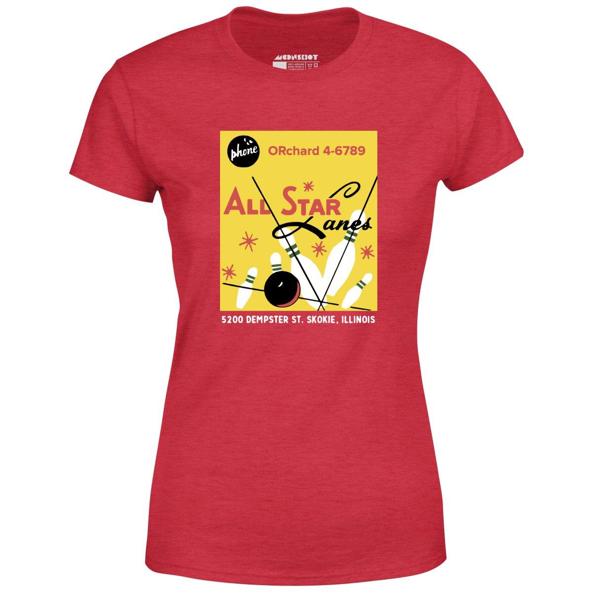 All Star Lanes v2 - St. Skokie, IL - Vintage Bowling Alley - Women's T-Shirt Female Product Image