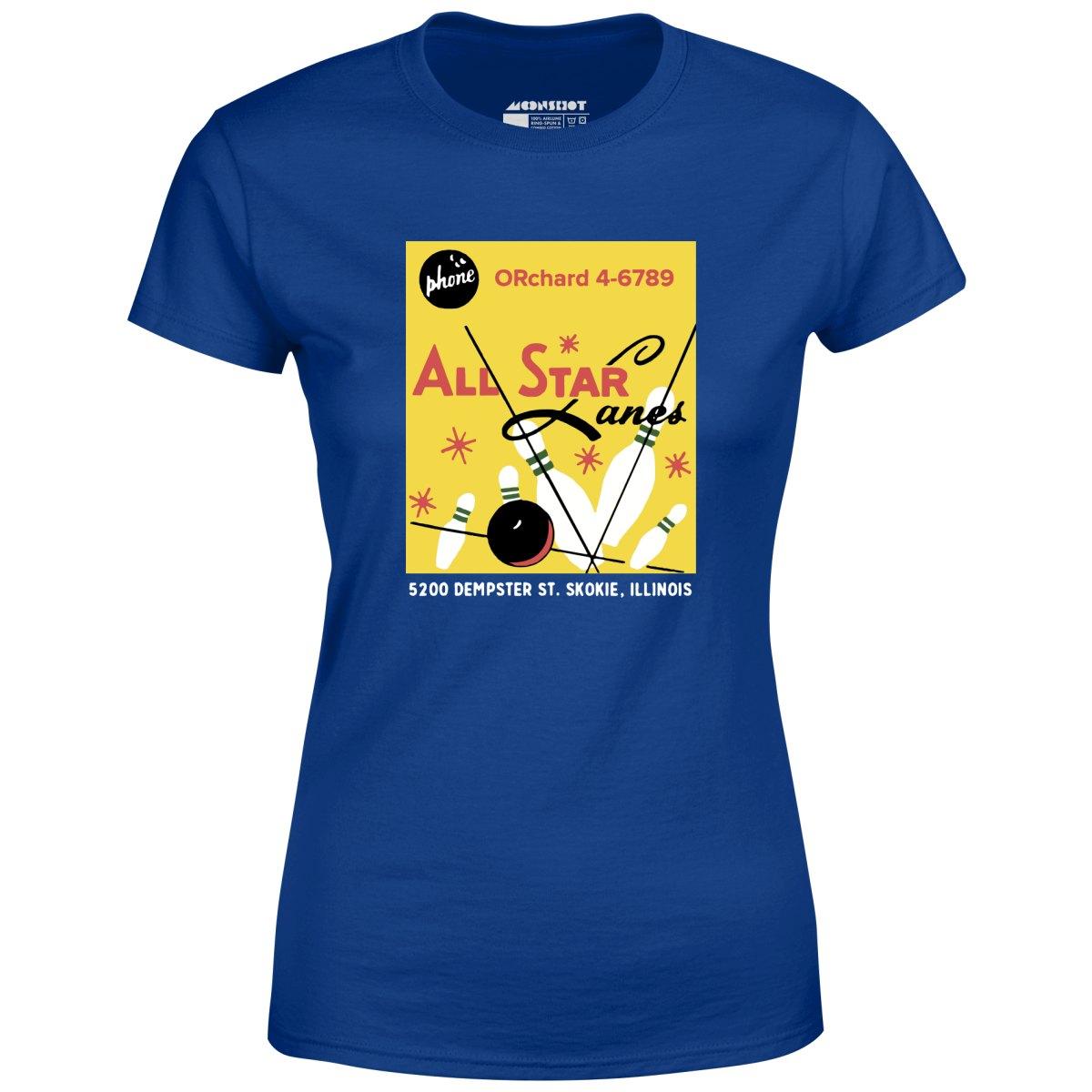 All Star Lanes v2 - St. Skokie, IL - Vintage Bowling Alley - Women's T-Shirt Female Product Image