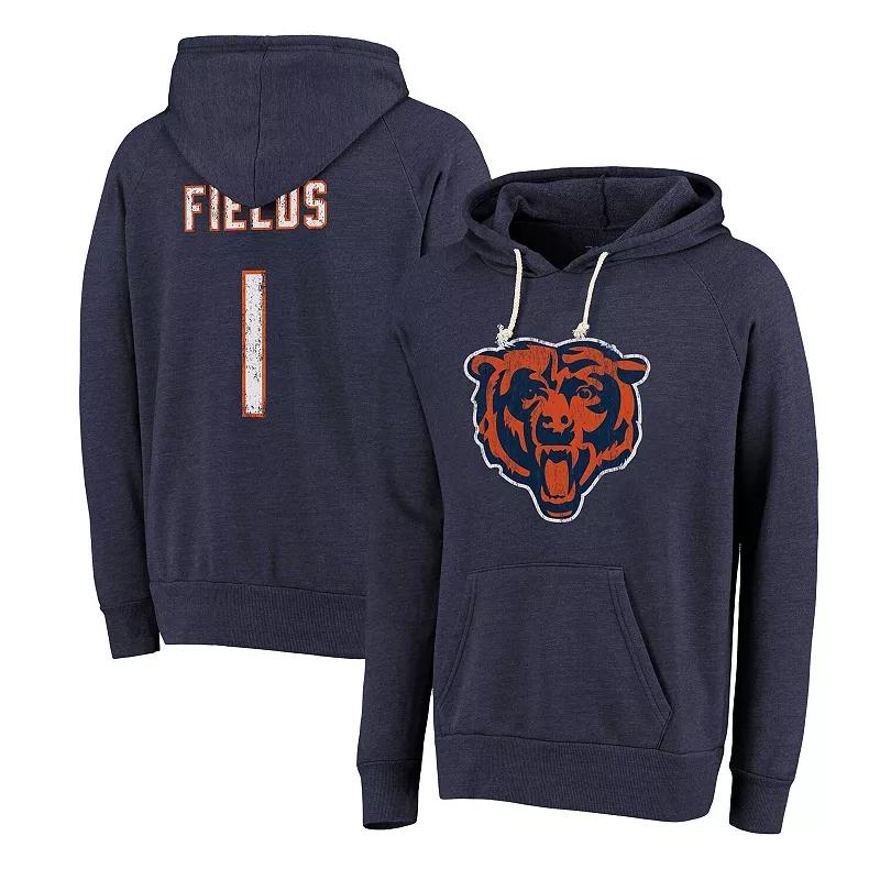 Men's Majestic Threads Justin Fields Navy Chicago Bears, Size: Large, Blue Product Image