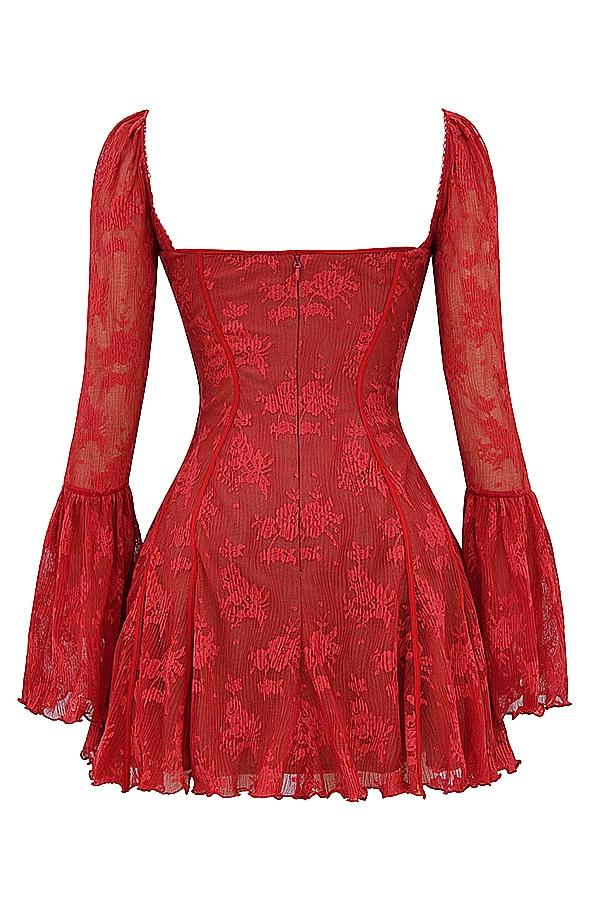 Analissa  scarlet lace corset dress Product Image
