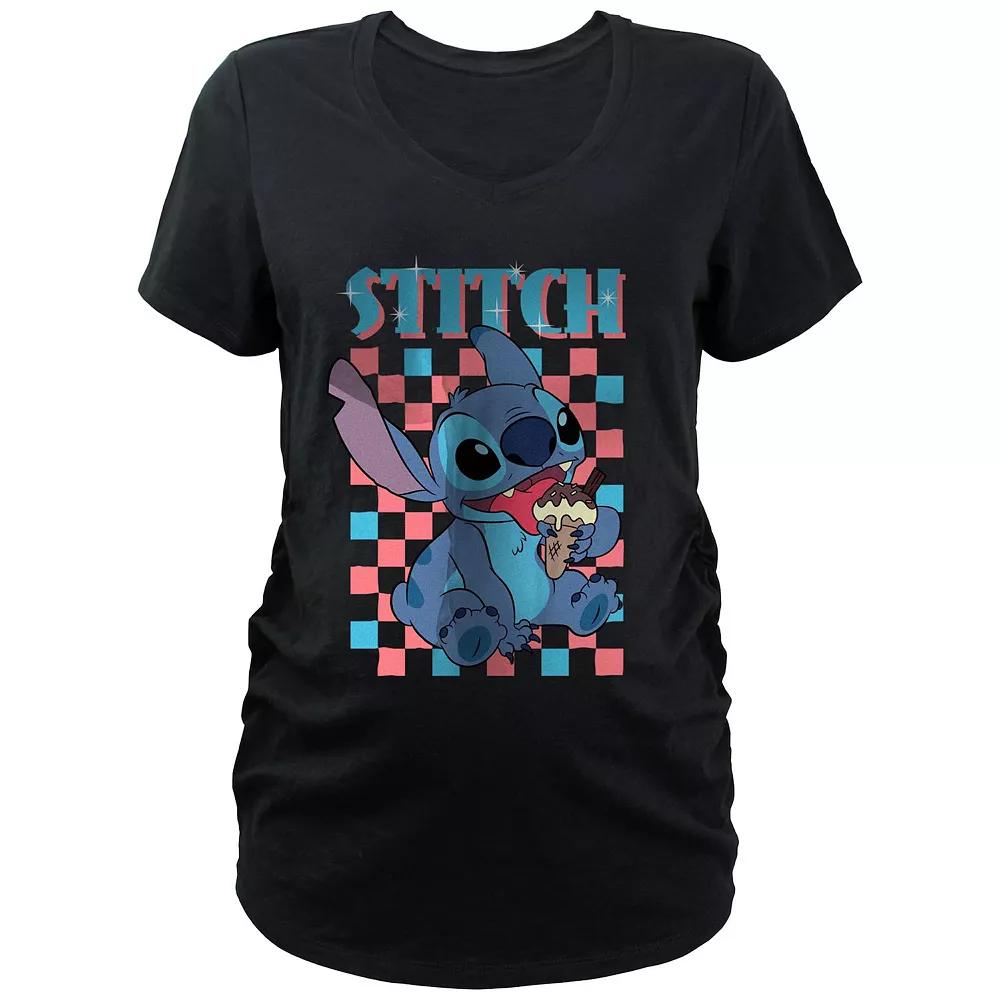 Disney's Lilo & Stitch Enjoying Ice Cream Maternity Graphic Tee, Women's,  Product Image