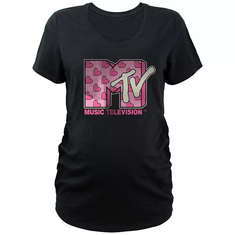 Maternity MTV Classic Heart Print Logo Graphic Tee, Women's,  Product Image