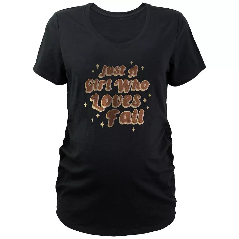 Maternity Just A Girl Who Loves Fall Graphic Tee, Women's,  Product Image