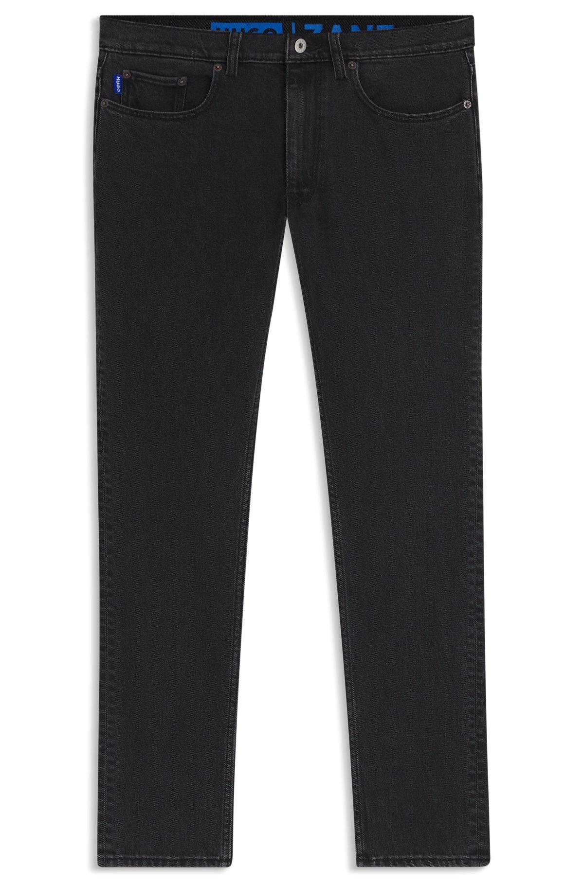 Skinny-fit jeans in washed black denim Product Image
